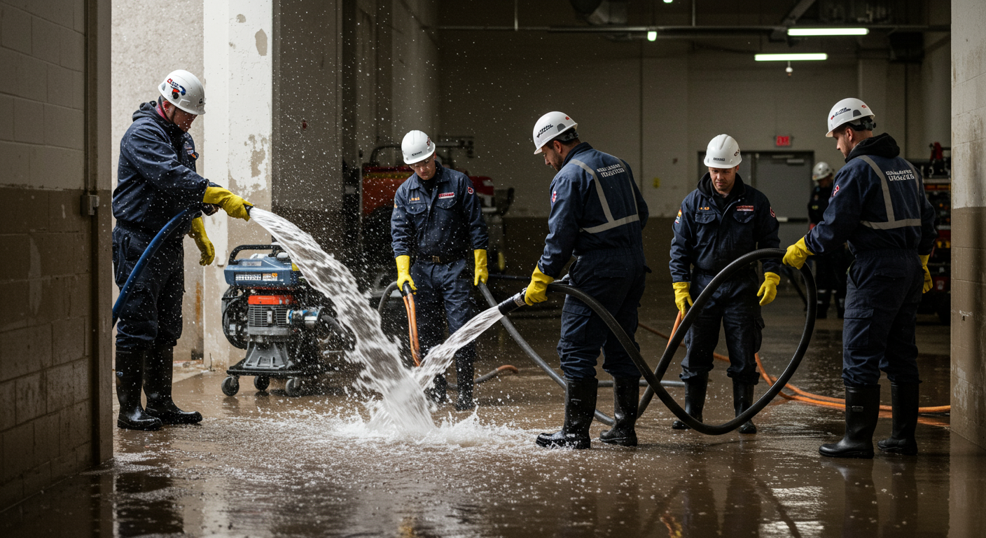 Flood Cleanup Team at Work
