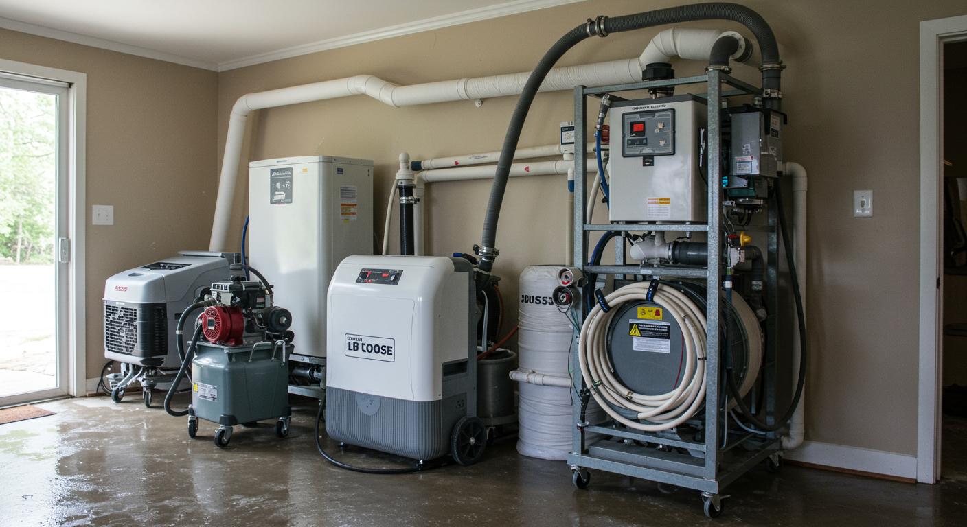 Water remediation equipment in action